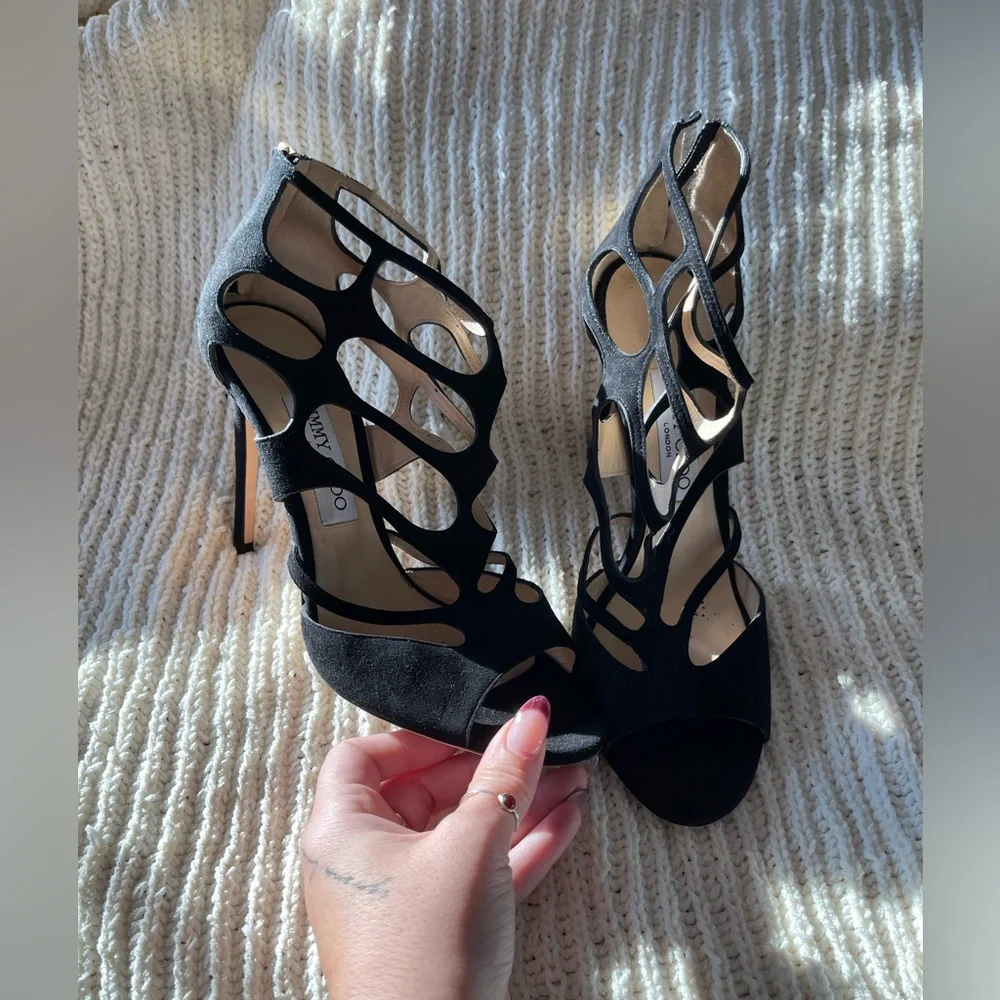 Jimmy Choo suede cutout heels. - Picture 6 of 6